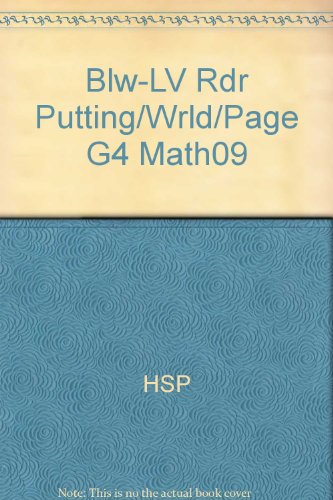 Book Blw-LV Rdr Putting/Wrld/Page G4 Math09 free