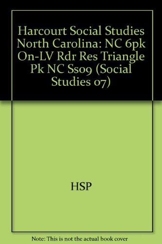 Book Harcourt Social Studies North Carolina: On-level Reader 6-pack Res Triangle Pk free