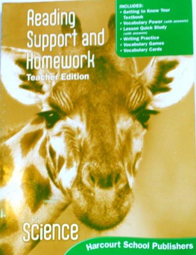 Book HSP Science © 2009: Reading Support and Homework Teacher Edition Grade 1 free