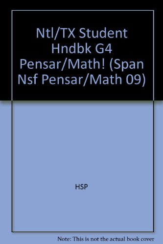 Book Harcourt School Publishers Pensar Math: Student HandBook Grade 4 2009 (Spanish Edition) free