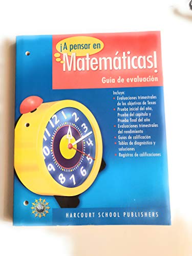 Book Tx Asmnt Gd Gr 2 Pensar/math! (spanish Edition) free