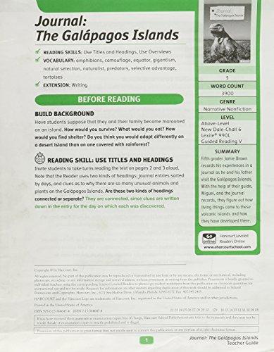 Book Science Leveled Readers: Above-Level Reader Teacher Guide Grade 05 Journal: The Galapagos Islands free