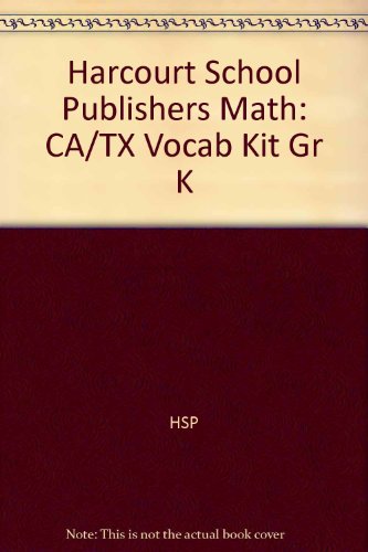 Book Harcourt School Publishers Math: Ca/Tx Vocab Kit Gr K free
