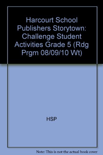 Book Storytown: Challenge Student Activities Grade 5 free