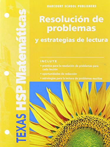 Book Harcourt School Publishers Spanish Math Texas: Prb Slv&rdg Str Wkbk Se G4 Spn Math09 (spanish Edition) free