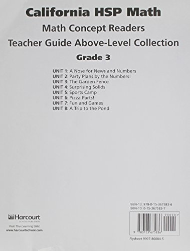 Book Harcourt School Publishers Math: Above Level Reader Teacher Guide Collection Grade 3 free
