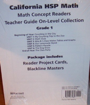 Book Harcourt School Publishers Math California: On-lv Math Rdr Tg Coll Gr 1 (hsp Math 09) free
