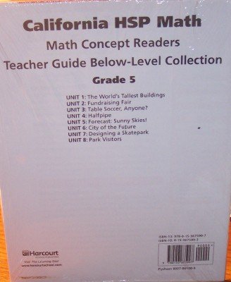 Book Math, Below-level Reader Collection Grade 5 Teacher Guide: Harcourt School Publishers Math California free