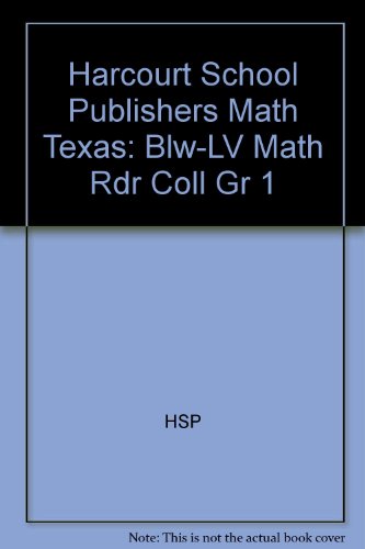 Book Harcourt School Publishers Math: Blw-Lv Math Rdr Coll Gr 1 free