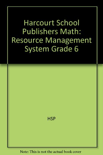 Book HSP Math: Resource Management System Grade 6 free