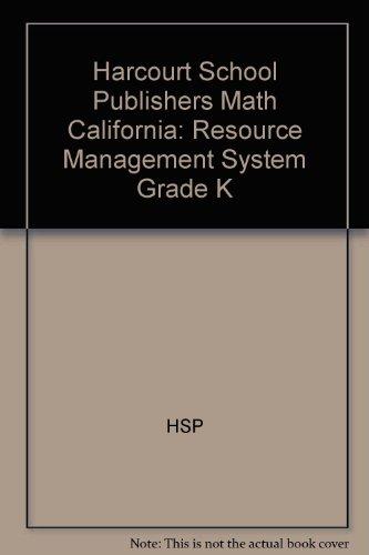 Book Harcourt Math: Resource Management System, Grade K free