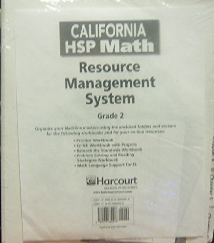 Book Harcourt School Publishers Math California: Resource Management System Grade 2 free