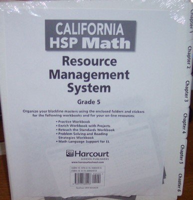 Book Harcourt School Publishers Math California: Resource Management System Grade 5 free