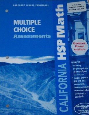 Book Math, Grade 6 Multiple Choice Assessment: Harcourt School Publishers Math California free