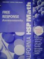 Book Math, Grade 1 Free Response Asesssment: Harcourt School Publishers Math California free