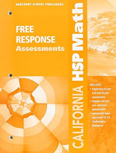 Book Harcourt School Publishers Math California: Free Response Asesssment Grade 5 free