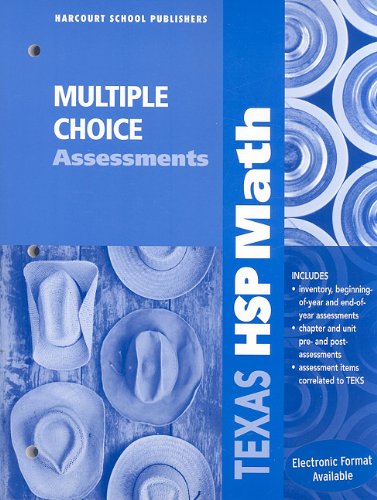 Book Harcourt School Publishers Math Texas: Multiple Choice Assessment Grade 5 free