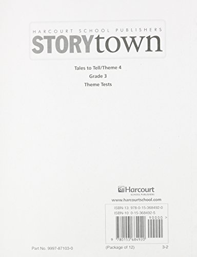 Book Storytown: Theme Tests Student Booklet 3-2 (package of 12) Grade 3 free