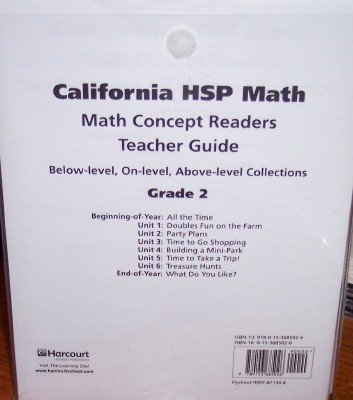 Book Harcourt School Publishers Math California: Mth Cncpt Rdr Tg Coll(1 Ea)g2 free