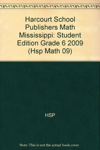 Book Harcourt School Publishers Math Mississippi: Student Edition Grade 6 2009 free