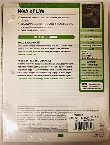 Book Teacher Guide Collection Grade 1 (Hm Science 2006) free