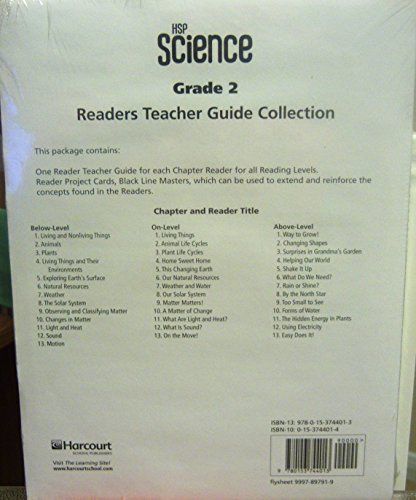 Book Science, Leveled Reader Collection Grade 2 Teacher Guide: Houghton Mifflin Harcourt Science (Hm Science 2006) free