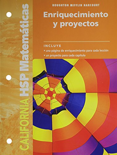 Book Harcourt School Publishers Spanish Math California: Enrichment Workbook/projects Student Edition Spanish Grade 5 (spanish Edition) free