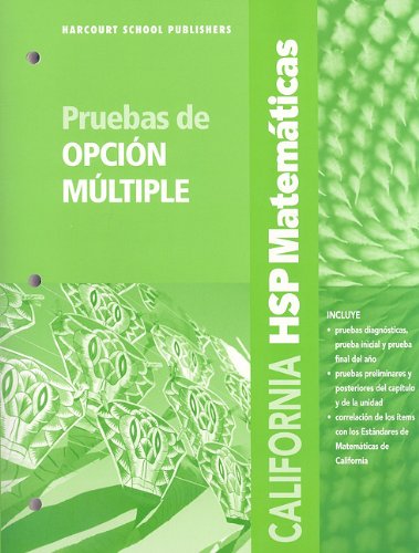 Book Harcourt School Publishers Spanish Math California: Multiple Choice Assessment Spanish Math Grade 2 (spanish Edition) free