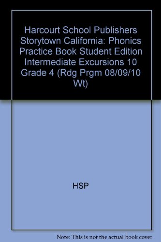 Book Excursionsgrade 4 Phonics Practice Book Intermediate: Harcourt School Publishers Storytown California free