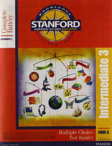 Book Stanford Complete Battery Intermediate 3 - Multiple Choice Test Booklet Form A free