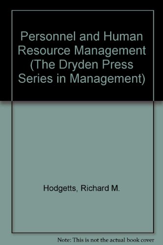 Book Personnel And Human Resource Management (the Dryden Press Series In Management) free