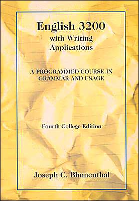 Book English 3200 with Writing Applications: A Programmed Course in Grammar and Usage (College Series) free