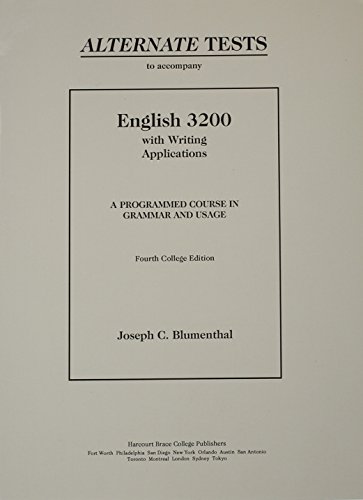 Book English 3200 With Writing Applications Alternate Tests: College free