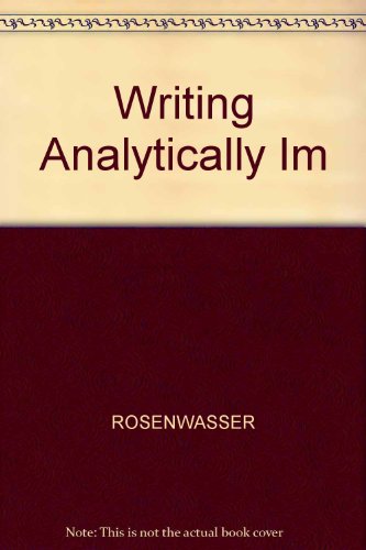 Book Writing Analytically Instructor's Manual free