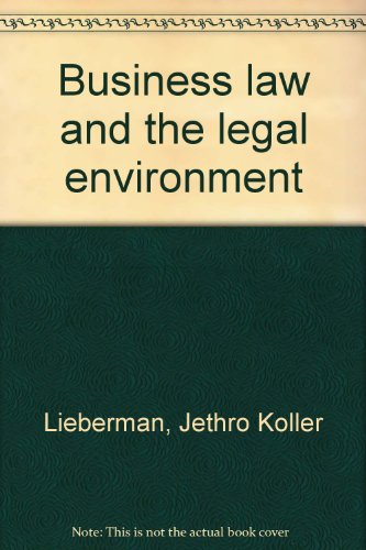 Book Business law and the legal environment free