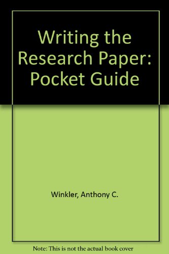 Book Writing The Research Paper -- Pocket Guide free