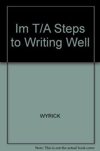 Book Im T/a Steps To Writing Well free