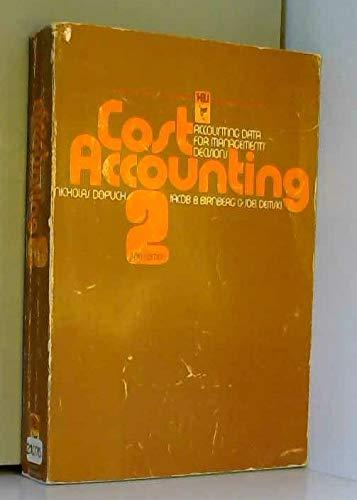 Book Cost Accounting : Accounting Data For Management's Decisions free