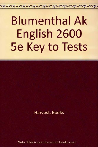 Book Blumenthal Ak English 2600 5e Key To Tests free