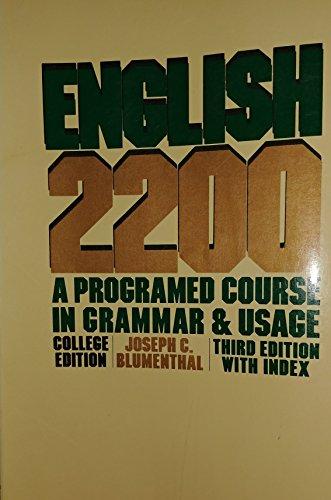 Book English 2200: A Programmed Course in Grammar and Usage, College Ed. free