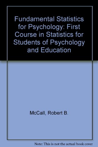 Book Fundamental Statistics For Psychology: First Course In Statistics For Students Of Psychology And Education free