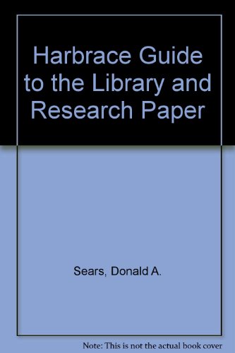 Book Harbrace Guide To The Library And The Research Paper free