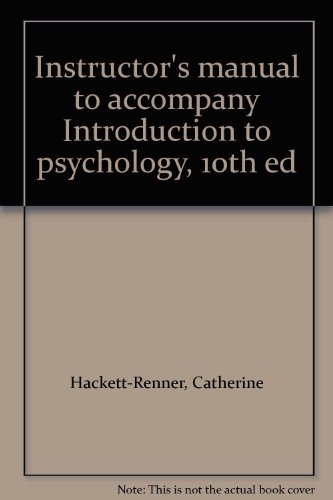 Book Instructor's Manual To Accompany Introduction To Psychology, 10th Ed free