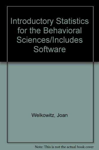 Book Introductory Statistics For The Behavioral Sciences/includes Software free