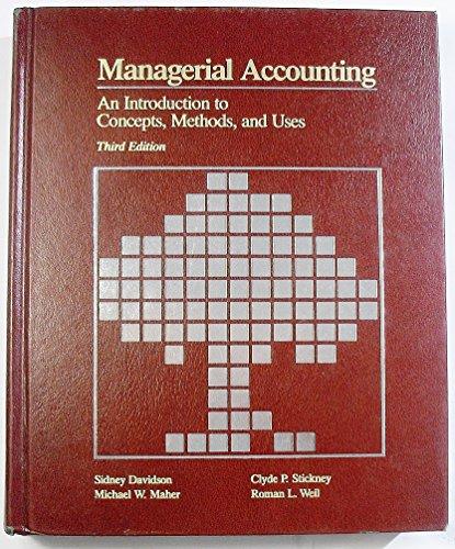 Book Managerial Accounting : An Introduction To Concepts, Methods, And Uses free