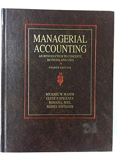 Book Managerial accounting: An introduction to concepts, methods, and uses (HBJ accounting series) free