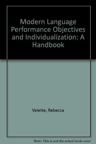 Book Modern language performance objectives and individualization;: A handbook free