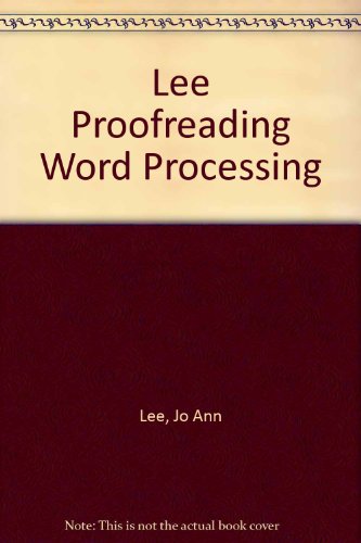 Book Lee Proofreading Word Processing free