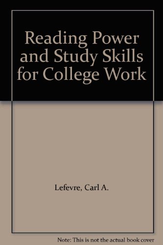 Book Reading Power And Study Skills For College Work free