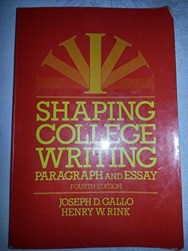 Book Shaping college writing: Paragraph and essay free